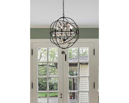 Elegant Urban Classic Geneva Collection Pendant Lamp - Dark Bronze/Gold, L 25" (1130D25DB-GT-RC)