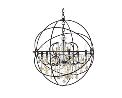 Elegant Urban Classic Geneva Collection Pendant Lamp - Dark Bronze/Gold, L 32" (1130D32DB-GT-RC)