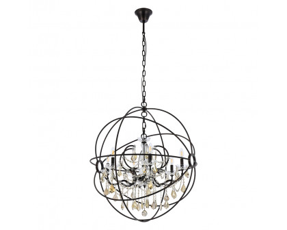 Elegant Urban Classic Geneva Collection Pendant Lamp - Dark Bronze/Gold, L 32" (1130D32DB-GT-RC)