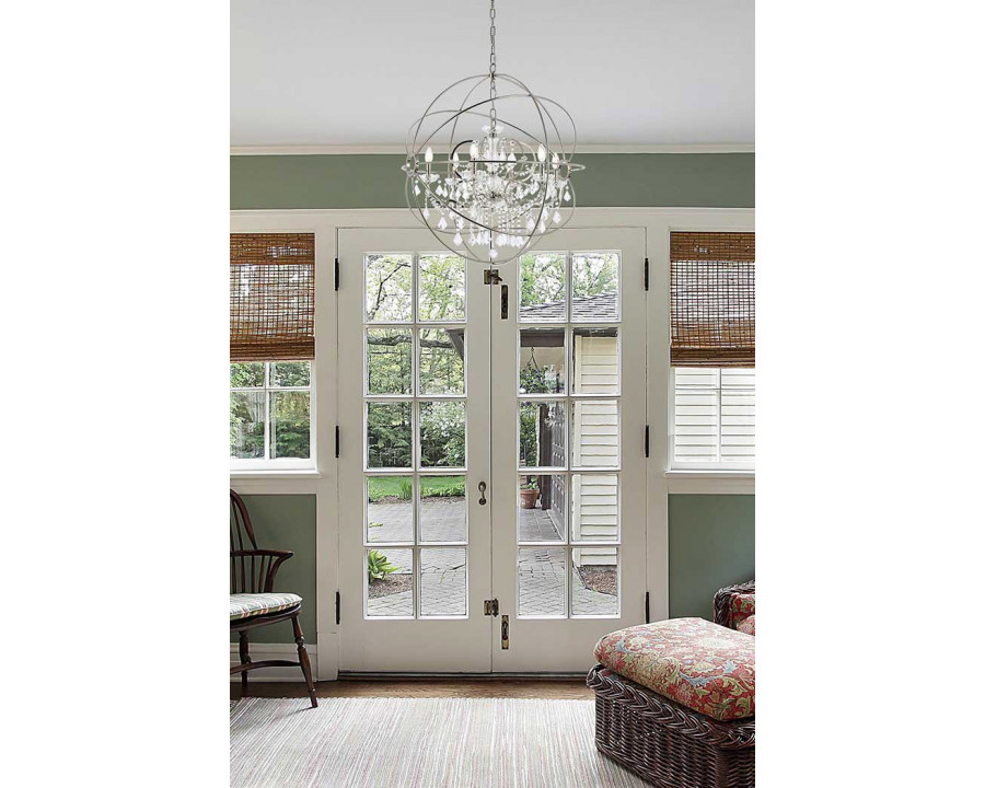 Elegant Urban Classic Geneva Collection Pendant Lamp - Polished Nickel, L 32" (1130D32PN-RC)