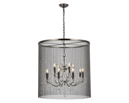 Elegant Vaille Crystal 15 Light Chandelier - Matte Black, L 31.5" (1131D31MB-RC)