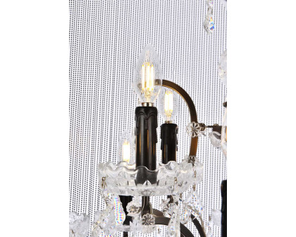 Elegant Vaille Crystal 15 Light Chandelier - Matte Black, L 31.5" (1131D31MB-RC)