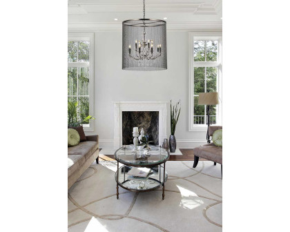 Elegant Vaille Crystal 15 Light Chandelier - Matte Black, L 31.5" (1131D31MB-RC)