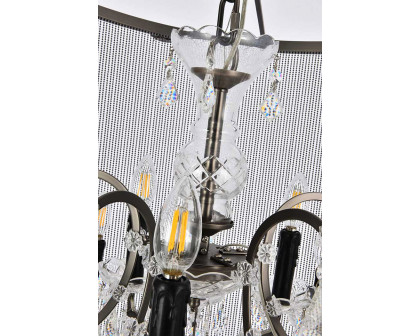 Elegant Vaille Crystal 15 Light Chandelier - Matte Black, L 36" (1131D36MB-RC)