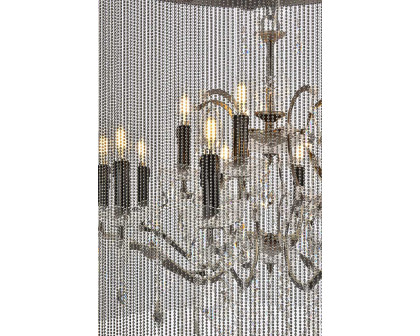 Elegant Vaille Crystal 15 Light Chandelier - Matte Black, L 36" (1131D36MB-RC)