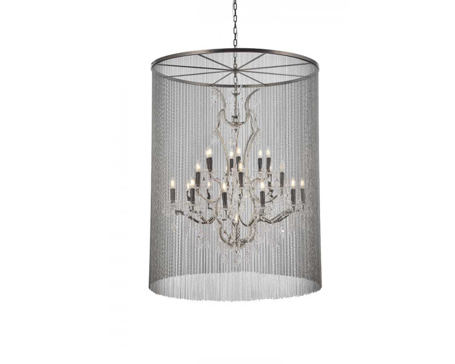 Elegant Vaille Crystal 15 Light Chandelier - Matte Black, L 44" (1131G44MB-RC)