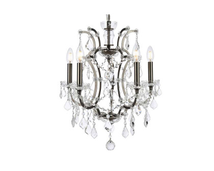 Elegant Rococo 5 Light Chandelier - Polished Nickel, L 18" (1138D18PN-RC)