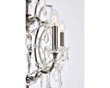 Elegant Rococo 5 Light Chandelier - Polished Nickel, L 18" (1138D18PN-RC)