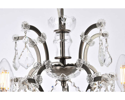 Elegant Rococo 5 Light Chandelier - Polished Nickel, L 18" (1138D18PN-RC)