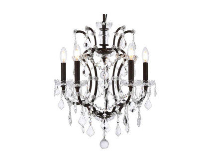 Elegant Rococo 5 Light Chandelier - Rustic Intent, L 18" (1138D18RI-RC)