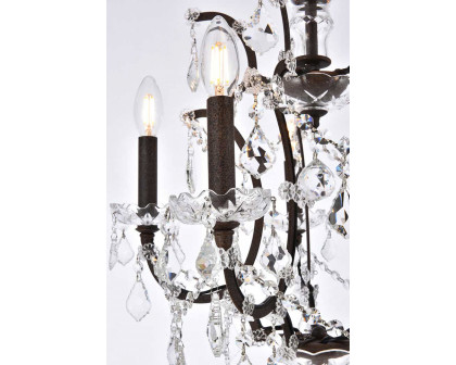 Elegant Rococo 5 Light Chandelier - Rustic Intent, L 18" (1138D18RI-RC)