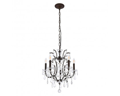 Elegant Rococo 5 Light Chandelier - Rustic Intent, L 18" (1138D18RI-RC)