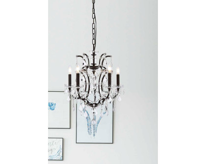 Elegant Rococo 5 Light Chandelier - Rustic Intent, L 18" (1138D18RI-RC)