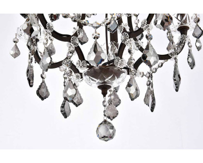 Elegant Rococo 5 Light Chandelier - Rustic Intent/Silver, L 18" (1138D18RI-SS-RC)