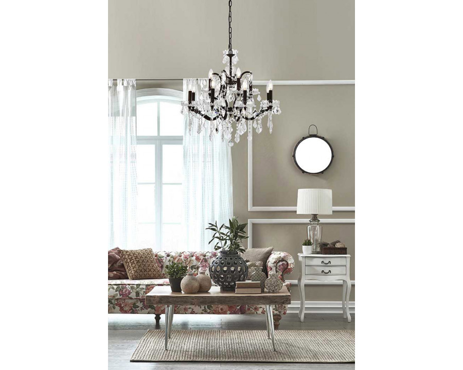 Elegant Rococo 5 Light Chandelier - Rustic Intent, L 26" (1138D26RI-RC)