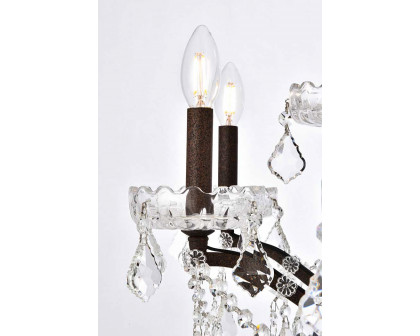 Elegant Rococo 5 Light Chandelier - Rustic Intent, L 26" (1138D26RI-RC)