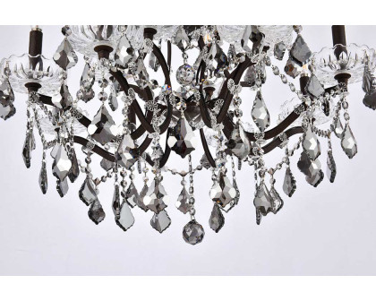 Elegant Rococo 5 Light Chandelier - Rustic Intent/Silver, L 26" (1138D26RI-SS-RC)