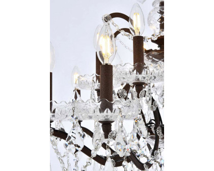 Elegant Rococo 5 Light Chandelier - Rustic Intent, L 30" (1138D30RI-RC)