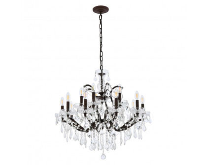 Elegant Rococo 5 Light Chandelier - Rustic Intent, L 30" (1138D30RI-RC)