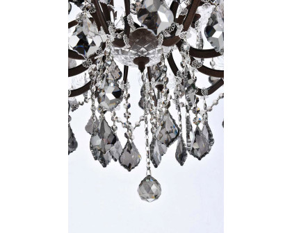 Elegant Rococo 5 Light Chandelier - Rustic Intent/Silver, L 30" (1138D30RI-SS-RC)