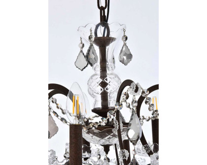 Elegant Rococo 5 Light Chandelier - Rustic Intent/Silver, L 30" (1138D30RI-SS-RC)