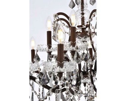 Elegant Rococo 5 Light Chandelier - Rustic Intent/Silver, L 30" (1138D30RI-SS-RC)