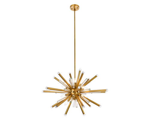 Elegant Chandelier - Burnished Brass, L 38" (1141G38BB)