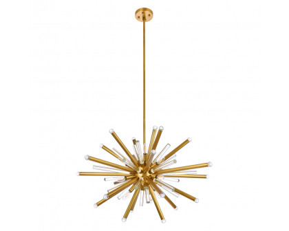 Elegant Chandelier - Burnished Brass, L 38" (1141G38BB)