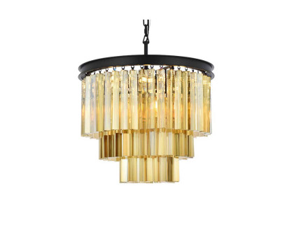 Elegant Urban Classic Sydney Collection Pendant Lamp - Matte Black/Gold, L 20" (1201D20MB-GT-RC)