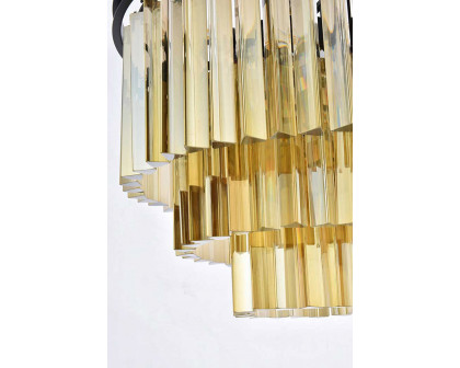 Elegant Urban Classic Sydney Collection Pendant Lamp - Matte Black/Gold, L 20" (1201D20MB-GT-RC)