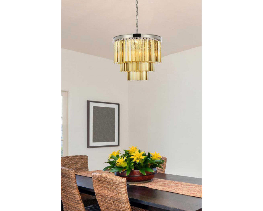 Elegant Urban Classic Sydney Collection Pendant Lamp - Polished Nickel/Gold, L 20" (1201D20PN-GT-RC)