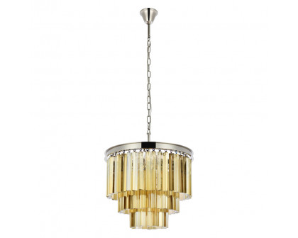 Elegant Urban Classic Sydney Collection Pendant Lamp - Polished Nickel/Gold, L 20" (1201D20PN-GT-RC)