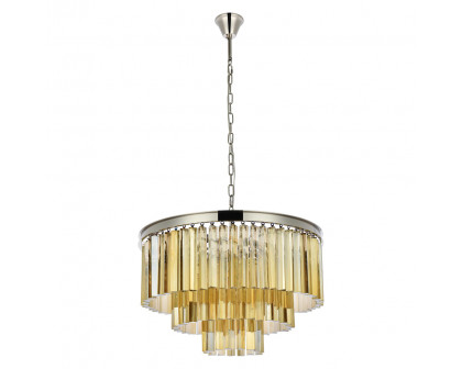 Elegant Urban Classic Sydney Collection Pendant Lamp - Polished Nickel/Gold, L 26" (1201D26PN-GT-RC)