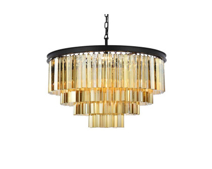 Elegant Urban Classic Sydney Collection Pendant Lamp - Matte Black/Gold, L 32" (1201D32MB-GT-RC)