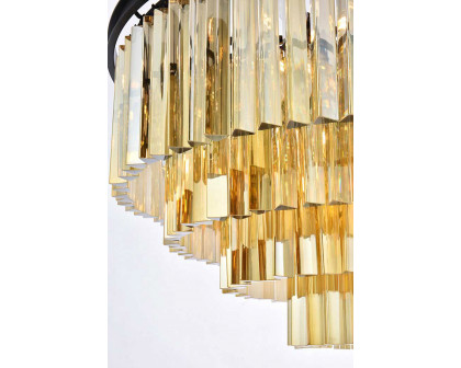 Elegant Urban Classic Sydney Collection Pendant Lamp - Matte Black/Gold, L 32" (1201D32MB-GT-RC)