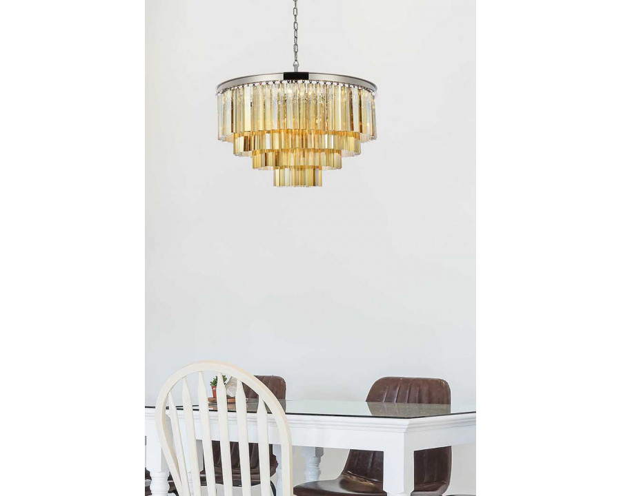 Elegant Urban Classic Sydney Collection Pendant Lamp - Polished Nickel/Gold, L 32" (1201D32PN-GT-RC)