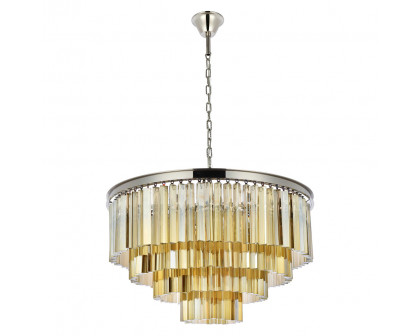 Elegant Urban Classic Sydney Collection Pendant Lamp - Polished Nickel/Gold, L 32" (1201D32PN-GT-RC)