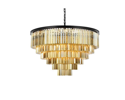 Elegant Urban Classic Sydney Collection Pendant Lamp - Matte Black/Gold, L 44" (1201D44MB-GT-RC)