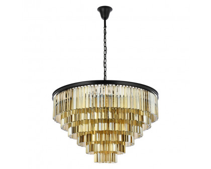 Elegant Urban Classic Sydney Collection Pendant Lamp - Matte Black/Gold, L 44" (1201D44MB-GT-RC)