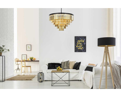 Elegant Urban Classic Sydney Collection Pendant Lamp - Matte Black/Gold, L 44" (1201D44MB-GT-RC)