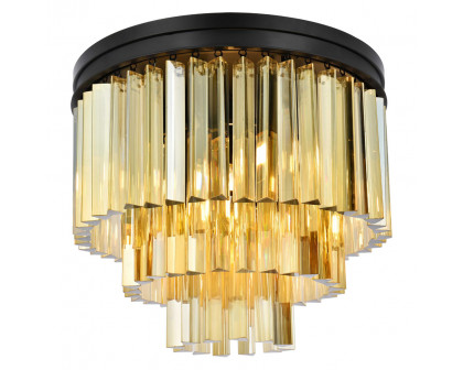 Elegant Sydney 9 Light Flush Mount - Matte Black/Gold, L 20" (1201F20MB-GT-RC)