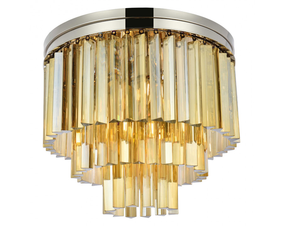 Elegant Sydney 9 Light Flush Mount - Polished Nickel/Gold, L 20" (1201F20PN-GT-RC)