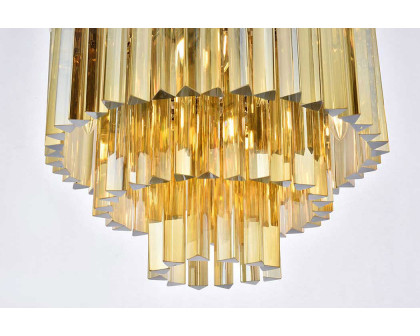 Elegant Sydney 9 Light Flush Mount - Polished Nickel/Gold, L 20" (1201F20PN-GT-RC)