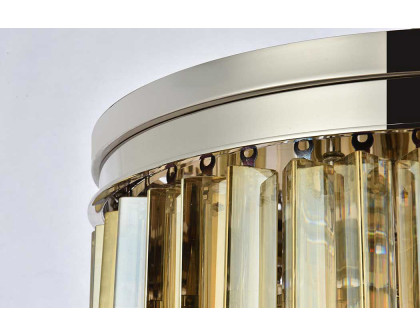 Elegant Sydney 9 Light Flush Mount - Polished Nickel/Gold, L 20" (1201F20PN-GT-RC)