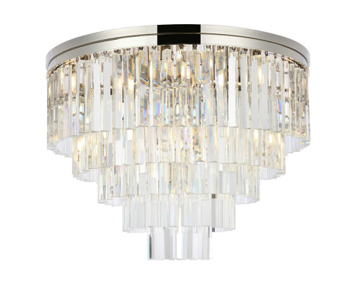 Elegant Sydney 9 Light Flush Mount - Polished Nickel, L 32" (1201F32PN-RC)