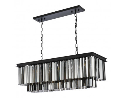 Elegant Sydney Pendant - Matte Black/Silver, L 40" (1202D40MB-SS-RC)