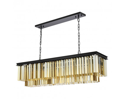 Elegant Sydney Pendant - Matte Black/Gold, L 50" (1202D50MB-GT-RC)