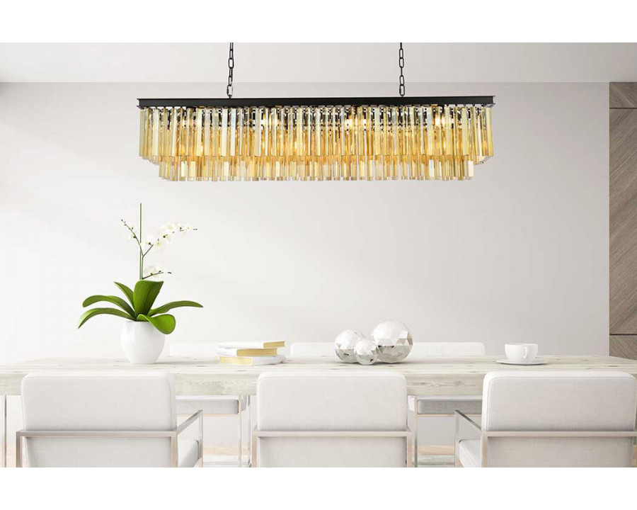 Elegant Sydney Pendant - Matte Black/Gold, L 14" (1202D60MB-GT-RC)