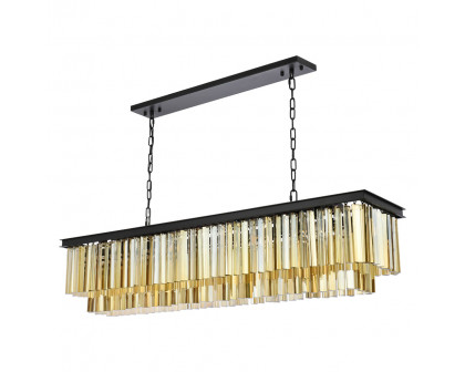 Elegant Sydney Pendant - Matte Black/Gold, L 14" (1202D60MB-GT-RC)