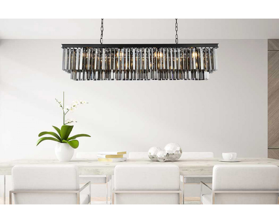 Elegant Sydney Pendant - Matte Black/Silver, L 14" (1202D60MB-SS-RC)